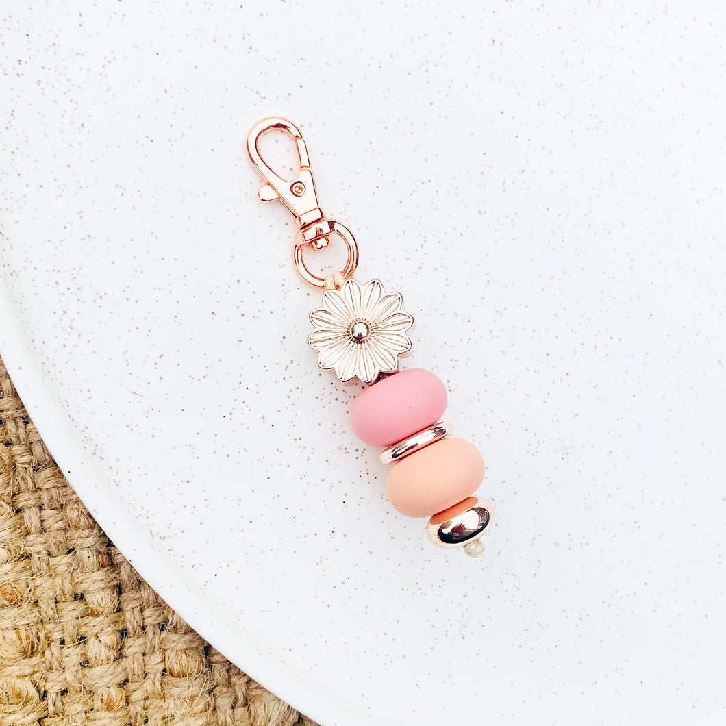 Rose Gold Flower Mini Keychain