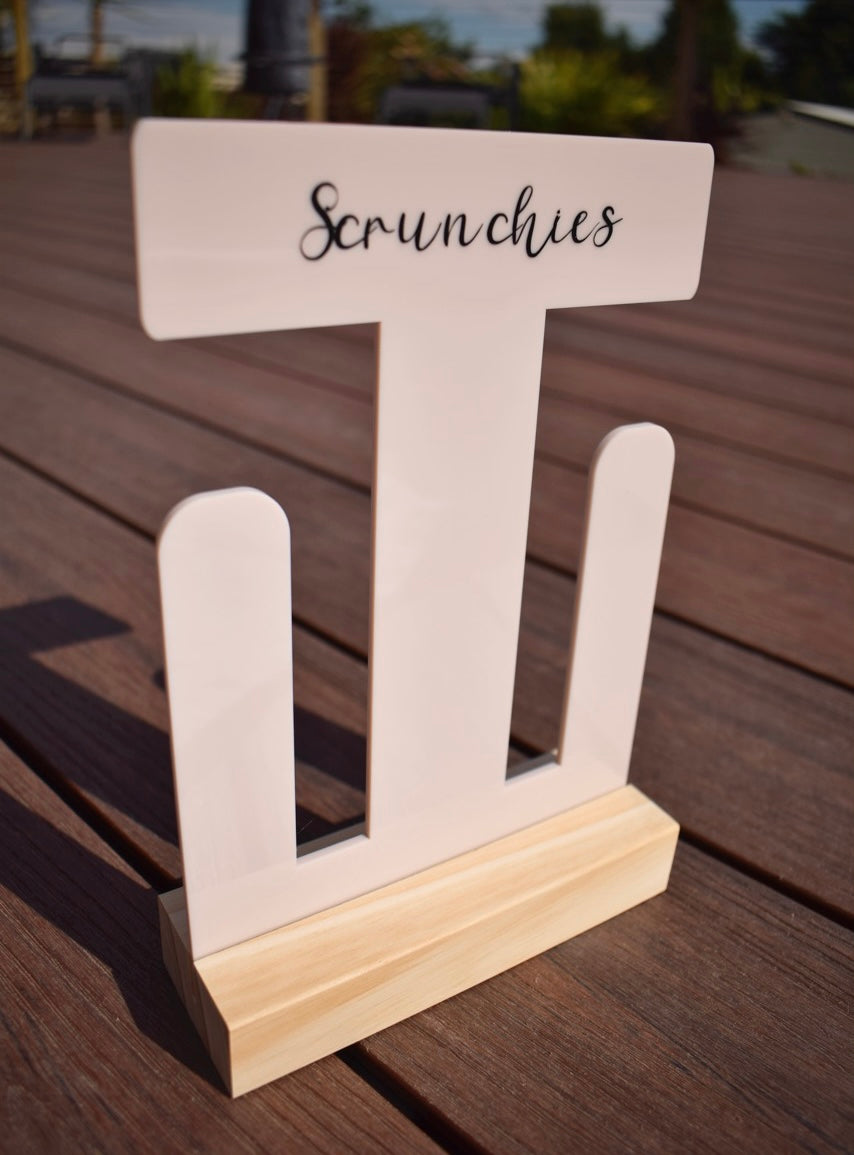 Personalised Beige Scrunchie Stand