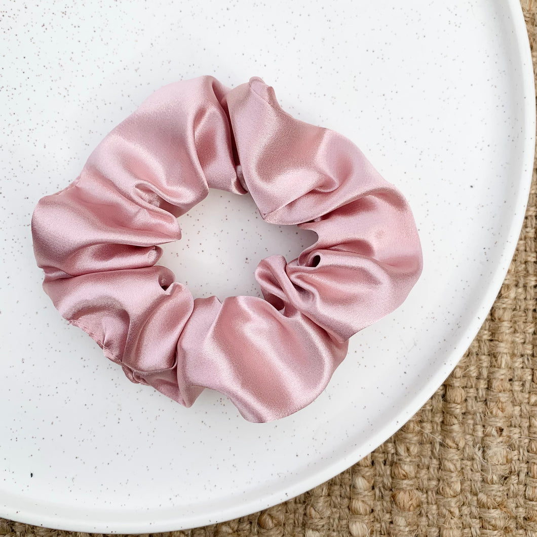 Soft Blush Satin Scrunchie